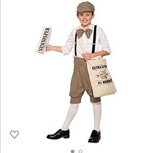 Halloween Steampunk costume or news boy kids costume.
